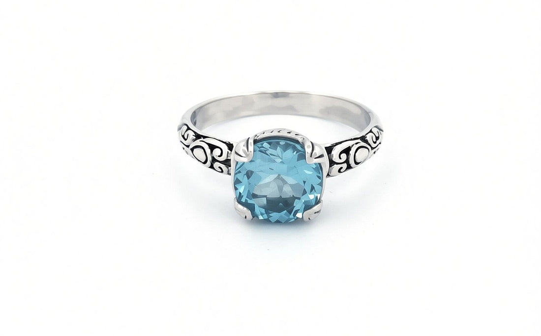 Sterling Silver Gemstone Ring – Amethyst or Blue Topaz