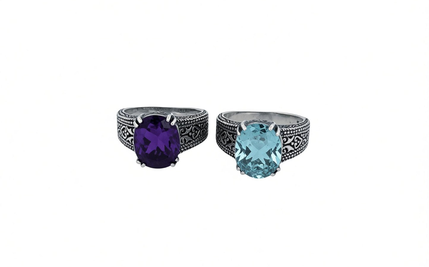 Sterling Silver Oval Amethyst Cocktail Ring-R49