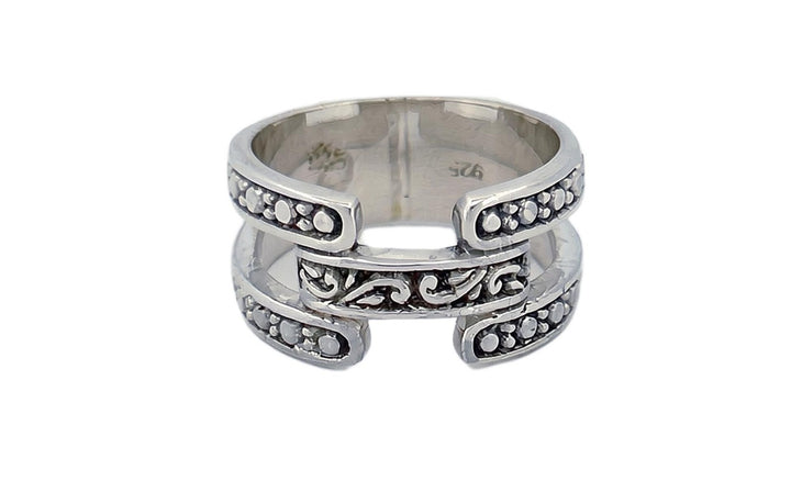 Sterling Silver Open‑Band Filigree Ring