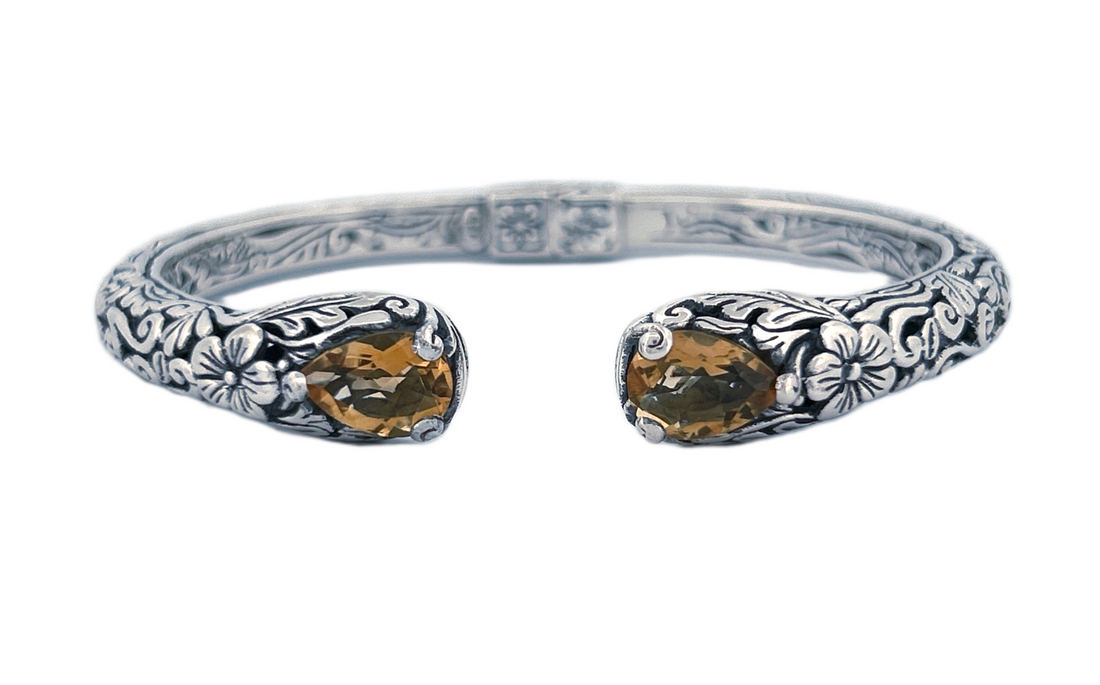 Earth & Sun Silver Gemstone Cuff